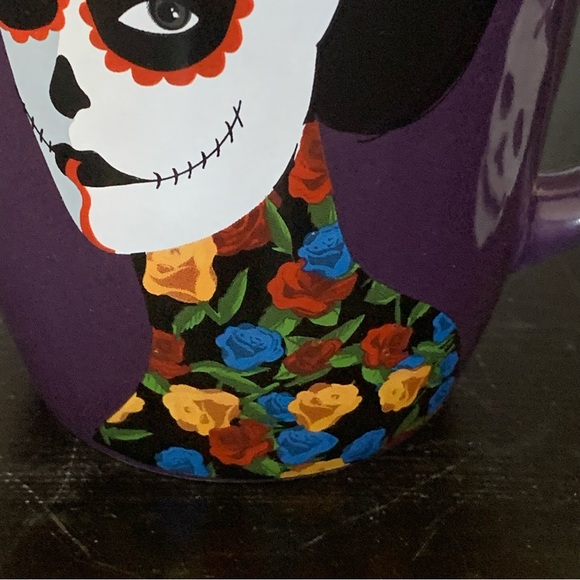 Day of the Dead Sugar Skull Woman Floral Mug - Picture 5 of 9